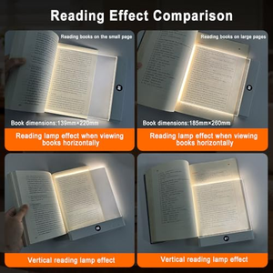 2026 New Wireless Portable Rechargeable Clear Big Size LED Full Page <b>Book</b> <b>Light</b> with Dimmable 3000-6000K Color Temperature - Product Image 4
