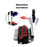 Vanne de commande directionnelle manuelle monobloc DCV40 50L-Min à 4 leviers, personnalisée pour chariot élévateur, chargeur, assainissement