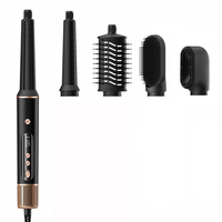 Styler multi-usages 5 en 1, styler rotatif à air froid, ion négatif, sèche-cheveux haute vitesse avec diffuseur et barillet auto-bouclant