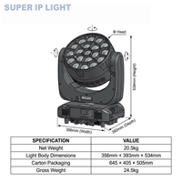 Projecteur de scène à tête mobile 19x40W RGBW, 19 pièces, étanche, en aluminium moulé sous pression, DMX 512, pour mariages