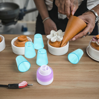 9 pièces de grands embouts de glaçage russes en plastique ensemble de buses de tuyauterie de boulangerie de pâtisserie pour les décorations de gâteaux