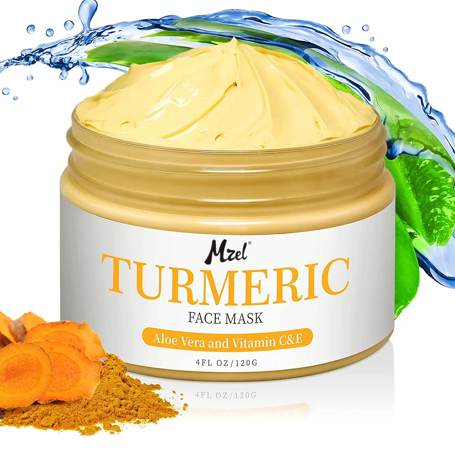 Private Label Natural Face Care Turmeric Vitamin C Clay Mask with Aloe Vera Honey Extract