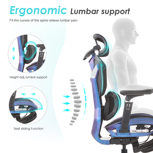 Sillas Gamer Pro con Base de <span class=keywords><strong>Aluminio</strong></span> Personalizada, Reposabrazos 6D, Silla Ergonómica Gamer de Malla Completa, Silla de Juego Reclinable con Reposapiés - Product Image 4
