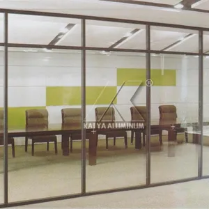 Aluminum living room partition design glass wall full frame office partition aluminum profile