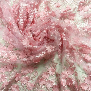 Của phụ nữ đám cưới Jacquard thêu kim loại lưới vải ba chiều hoa Polyester/Nylon Chất liệu lưới váy vải - Product Image 5