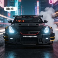 Réveil Hypercar à Son d'Échappement Réaliste, Quartz, Blanc et Noir, avec Affichage LED, Mouvement de Réveil CD