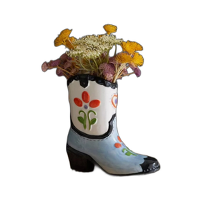 Vintage Blue Redware con stivale <span class=keywords><strong>da</strong></span> Cowboy <span class=keywords><strong>da</strong></span> <span class=keywords><strong>parete</strong></span> porta fiammiferi in ceramica Art ~ usato condizione Striker - Product Image 3