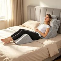 Oreiller de lit orthopédique pour dormir Ensemble d'oreiller post-chirurgie réglable pour le soulagement de la douleur au dos et aux jambes Mousse à mémoire de forme