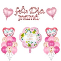 Ballons en aluminium sur le thème de la Fête des Mères, motif cœur rose, lettres « Meilleure Maman », décorations gonflables pour fête en intérieur