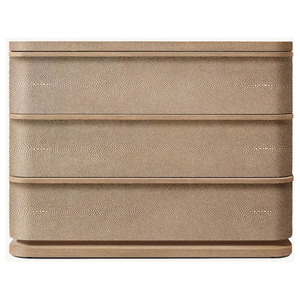 RH FURNITURE American Style Modern Luxury SHAGREEN NightStand Closed <b>Bedroom</b> Nightstands With Drawer - Product Image 5