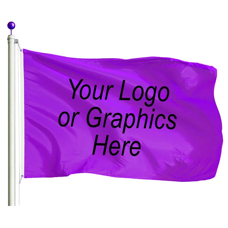 High Quality 3X5 Customized Silk Screen Printing Logo Big Large Custom Flag