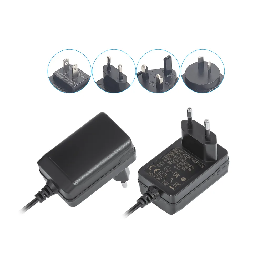 OEM ODM Poweradapter 100-240 V AC/DC 9 V 12 V 2 A RoHS CE GS EU Stecker-Stromversorgungsadapter