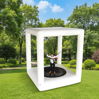 Tente de jeu gonflable commerciale en PVC blanc, étanche et hermétique, pour enfants, avec trampoline à bungee