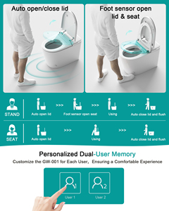 WC intelligent moderne CE avec siège chauffant automatique en céramique et télécommande, unité de toilette multifonctionnelle - Product Image 2
