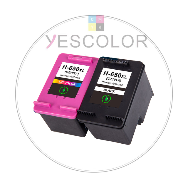 Yescolor 650XL  Remanufactured Ink Cartridge for HP Deskjet for Advantage 3545/2515/2520/4615/4625 Printers Stable Printing