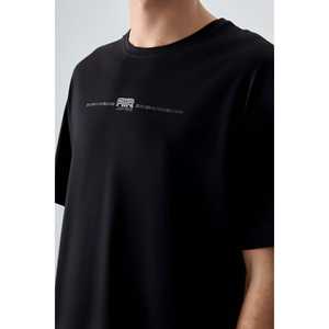Camiseta Oversize Tommylife para Hombre, 100% Algodón, Estampada, Suave, Gruesa, de Manga Corta, Negra - Product Image 4