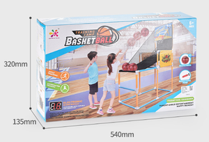 Jeu de basket-ball d'intérieur portable sur support, jeu de tir au panier en bois - Product Image 6