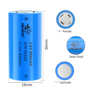Batería de iones de litio cilíndrica recargable Melasta de alta capacidad <span class=keywords><strong>18350</strong></span> 3,6 V 900Mah - Product Image 2