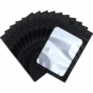 Wholesale Premium Three Side Seal Resealable Ziplock Food Storage Bag Clear Window Packaging Pouch Smell Proof Mylar Bag