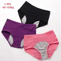 L-8XL 3PCS Menstrual Panties Anti-Leak Underwear Women Period Physiological Pants  Briefs Proof Leak Plus Size Female Lingerie