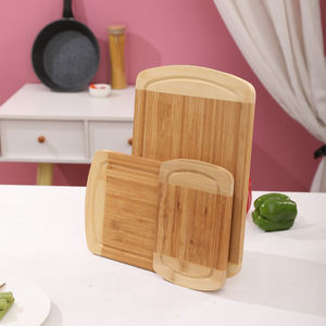 Planche à découper en bambou de cuisine avec rainure de jus planche à fromage en bambou en bois - Product Image 4