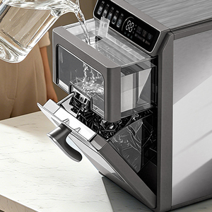 Machine à glaçons électrique automatique en acier inoxydable, faible niveau sonore, 12 kg/24h, glaçons en forme de croissant, <span class=keywords><strong>5</strong></span> épaisseurs, pour hôtels et foyers - Product Image 4