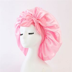 Gorros de Dormir de Satén de Seda al por Mayor con Banda de Amarre para Mujeres con Cabello Rizado Natural - Product Image 1