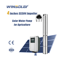 Système de pompe à eau solaire submersible DC pour puits profond de 4 pouces avec impeller en acier inoxydable pour l'irrigation agricole