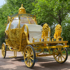 Golden Sculpture Electric Royal Pumpkin Horse Drawn Carriage Electric Luxury Tour Sightseeing Carriage for Wedding Carriage - Product Image 6