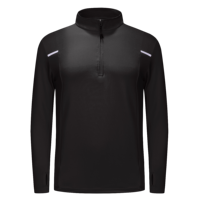 Hauts de sport pour hommes automne 2025 – Nouveau pull à manches longues, très élastique, respirant, en Spandex/Polyester, col rond, avec trou pour le pouce