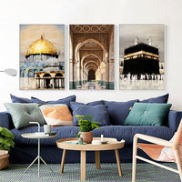 Kaligrafi Islam devilu Akbar Kabah tempat kudus poster masjid lukisan kanvas seni dinding gambar dekorasi ruang tamu