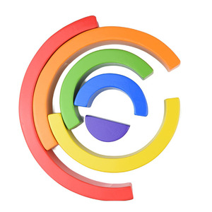 Gioco di Impilamento Arcobaleno Montessori, Giocattolo Educativo, Blocchi di Costruzione in Legno, Ponte ad Arco Arcobaleno in Legno - Product Image 6