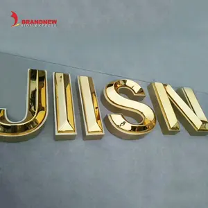 Brandnewsign Fabrikant Op Maat Gemaakte Waterdichte Buitenvacuüm Gevormde Chromen Afwerking Led Letterborden Acryl Winkel Naam Bord