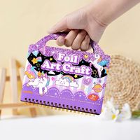 Kit d'activités artistiques en feuille pour enfants, ensemble de création de sacs à main licorne scintillants avec autocollants, jouet éducatif et créatif, cadeau d'anniversaire pour filles