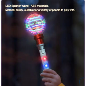 16개 LED가 장착된 회전 마법 공 지팡이 LED 스핀 장난감 (배터리 포함) 어린이용, 남아 및 여아를 위한 훌륭한 선물 아이디어, 재미있는 생일 선물 - Product Image 5