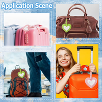 Etiqueta de Identificación de Equipaje en Forma de Corazón de PU, Logotipo Personalizado al por Mayor, Etiqueta Antipérdida para Equipaje, Etiqueta de Cuero con Nombre, Teléfono, Tarjeta de Identificación, Etiqueta para Bolsa de Viaje