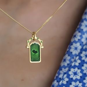 Collier pendentif porte-bonheur en acier inoxydable coloré en forme de cœur, style tarot, de la marque Haomi - Product Image 3
