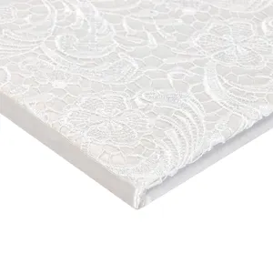 Großhandel White Fabric Cover Design Handgemachte Stickerei Hochzeit Gästebuch