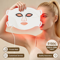 Masque facial en silicone pour la thérapie par lumière rouge LED proche infrarouge, thérapie photonique, traitement de l'acné, rajeunissement de la peau