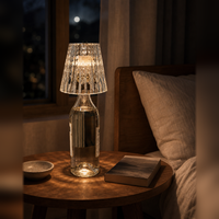 Lampe de table créative en forme de bouteille de vin à LED, 3 couleurs, tactile, rechargeable par USB, lumière décorative de nuit pour restaurant, bar, table et décoration intérieure