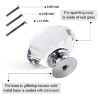 Poignée de tiroir de meuble réglable en chrome et or avec cristaux, 30 mm et 40 mm, pour commodes, usage extérieur et hôtelier