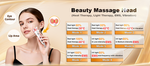 Alat Kecantikan Mata 2 in 1 dengan 6 Kepala Pijat yang Dapat Diganti, Pena Pijat Mata yang Menenangkan dan Menghangatkan, Kompres Panas, Tongkat Pijat Bergetar - Product Image 2