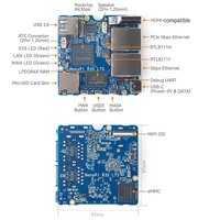 NanoPi R3S LTS Mini routeur souple avec boîtier en métal CNC, Rockchip RK3566, boîte Android, double port réseau, carte démon