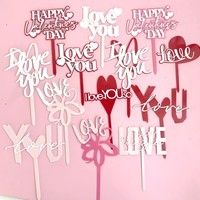Süße 'Ich Liebe Dich' Herz-Kuchendekoration Acryl Cake Topper Valentinstag Party DIY Cupcake Dessert Backzubehör Geschenkidee