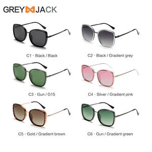 แว่นกันแดดโพลาไรซ์อินเทรนด์สำหรับผู้หญิงกรอบใหญ่สีดำ TR90 UV400 ป้องกันประเภท 3 ที่บังแดด K023 - Product Image 5