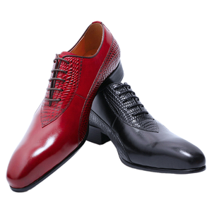 Zapatos Oxford de Cuero Genuino para Hombre, con Cordones, Punta en Pico, Clásicos de Moda de Lujo, para Negocios, Oficina, con Entresuela de PU, para Primavera, Verano e Invierno - Product Image 1