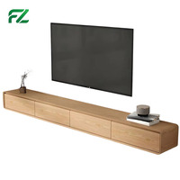 Meuble TV moderne minimaliste en panneau alvéolé d'aluminium, ignifuge, résistant à l'humidité, durable, multi-compartiments, pour salon et hôtel