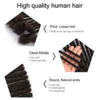 Dreadlocks Cheveux Humains Chauds pour Hommes, Extensions de Locs en Cheveux Humains Réels pour Rasta
