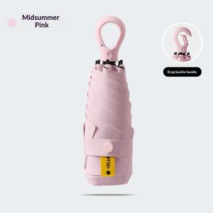 초경량 수동 5단 접이식 천 우산 링 버클 손잡이 자외선 차단 기능 우산 소형 - Product Image 6