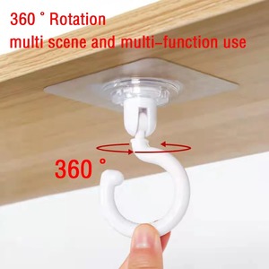 Ganci girevoli gancio adesivo soffitto forte cuscinetto bastone Rack cucina porta chiave <span class=keywords><strong>da</strong></span> bagno porta della cucina gancio di plastica - Product Image 4